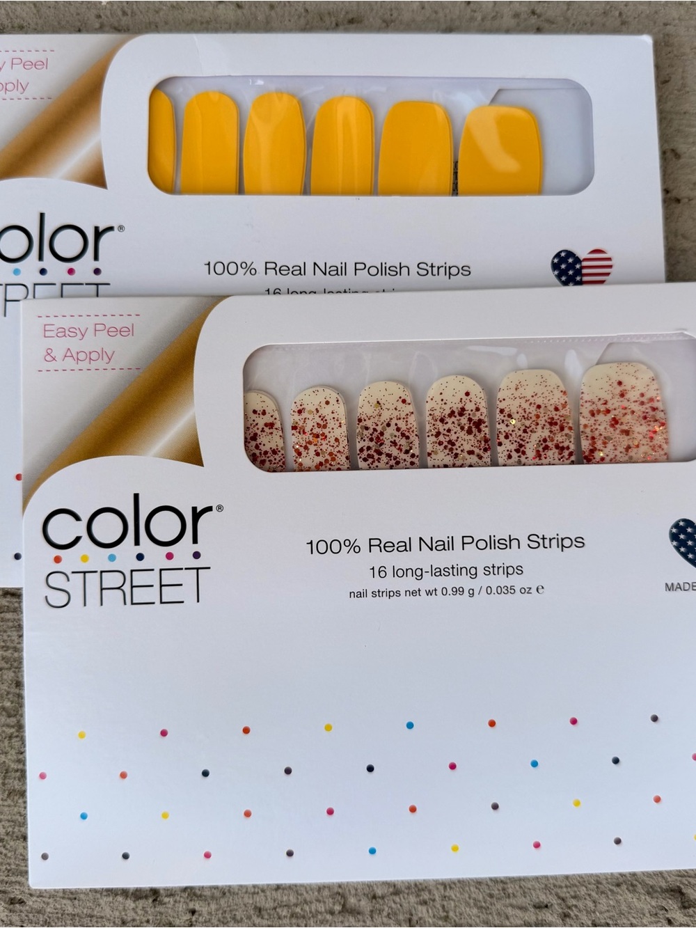 Color Street Yellow & Glitter Nail Polish Strips Duo New Sealed RARE